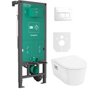 Set vaso WC con copriwater a discesa lenta Hansgrohe EluPura Original S 60288450, modulo di installazione Hansgrohe iFrame universal 01022180, 66001450