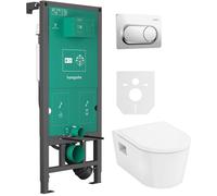 Set vaso WC con copriwater a discesa lenta Hansgrohe EluPura Original S 60288450, modulo di installazione Hansgrohe iFrame universal 01022180, 66002000