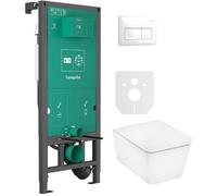 Set vaso WC con copriwater a discesa lenta Hansgrohe EluPura Q 60293450, modulo di installazione Hansgrohe iFrame universal 01022180, 66001700
