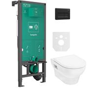 Set vaso WC con copriwater a discesa lenta Hansgrohe GladeLake S 60309450, modulo di installazione Hansgrohe iFrame universal 01022180, 66001670