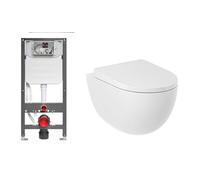 Set vaso WC con copriwater a discesa lenta Kludi Resa D 24WCSET43, modulo di installazione Kludi Unifix 79300