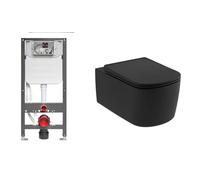 Set vaso WC con copriwater a discesa lenta Kludi Resa S 27WCSET39, modulo di installazione Kludi Unifix 79300