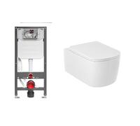 Set vaso WC con copriwater a discesa lenta Kludi Resa S 27WCSET43, modulo di installazione Kludi Unifix 79300