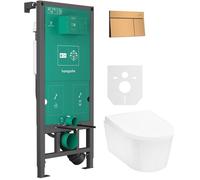 Set vaso WC Hansgrohe EluPura S 60343450, placca di comando Hansgrohe Element E 66003140, 01022180, 60148450