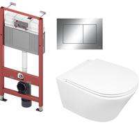 Set vaso WC Oltens Jog 42501000, modulo di installazione Tece Base 9400407, 45102000, 9.240.401