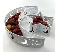 Set Vassoi in Metallo Stile Mediorientale Luna per stella Oro per Decorazione ed