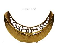 Set Vassoi in Metallo Stile Mediorientale Luna per stella Oro per Decorazione ed