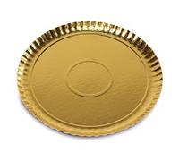 Guardini, Set di 3 vassoi Ø 24 cm, Monouso, Cartoncino, Oro, Made in Italy, Linea Easy Bake