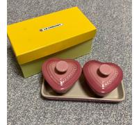 Set vassoio Le Creuset Heart Cocotte Putite Ramekin D'Amour quarzo rosa
