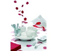 SET VASSOIO/ZUCCHERIERA CON 4 TAZZINE E 4 CUCCHIAINI GUZZINI