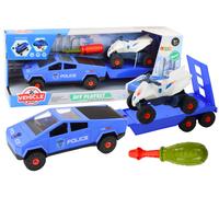 Set veicolo moderno con quad e rimorchio smontabile fai da te blu