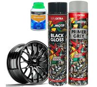 SET VERNICE DI FONDO + NERO LUCIDO PER CERCHIONI 2X SPRAY 600 ml