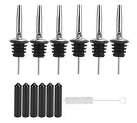 Set versatore per vino in acciaio inossidabile con guarnizioni in silicone Beccuccio curvo Design a tenuta stagna per bottiglie di liquori Bar Ristoranti Acciaio 304 11 cm