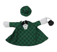 Set Vestito Oca Poliestere Esterno Set Vestito Oca Poliestere | Quadri verdi vivaci, include per cappello abbinato, per statue da 23 pollici, per festa marzo