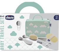 Set Viaggio Igiene per Bambini Spazzola Pettine Guanto Spugna Forbici Chicco
