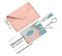 VICTORINOX Swiss Card Classic, 10 Funzioni, Made in Switzerland, Multiuso da Donna, in Portacarte con Anello Portachiavi, Paris Style (Rosa, Azzurro)