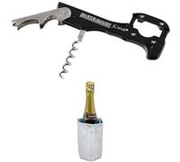 Set Vino Fresco Fackelmann: Cavatappi Sommelier in Acciaio Inox con Tagliacartine Integrato e Contenitore Termico Raffredda Bottiglie, Plastica, Multicolore