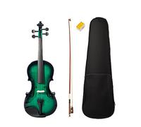 Set Violino Acustico 1/8 1/4 1/2 3/4 4/4 Violino Verde Sfumato Nero In Legno Massello Con Custodia In Tela Con Fiocco In Legno Brasiliano (Color : 1-2)