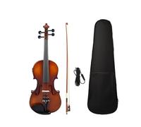 Set violino acustico con arco in legno massello 4/4 violino Brazilwood + cavo audio + custodia per violino bianco/nero/legno(Color:Brown)