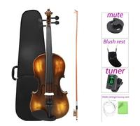 Set Violino in Legno Massello Violino 4/4 retrò, in legno massello, professionale, con custodia e archetto(4-4 violin set)