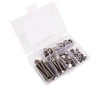 Set Viti Esagonali M6 in Acciaio Inossidabile 80 Pezzi, Viti e Dadi Antiruggine e Resistenti alla Corrosione - Kit Completo con Scatola Portaoggetti, Ideale per Mobili e Industri