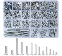 SET VITI FILETTATE + DADI + RONDELLE M3-M4-M5-M6 1080 PZ ACCIAIO TESTA TONDA