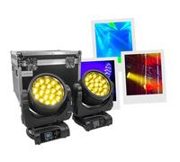 Set Wash 19x40W RGBW zoom 4-54° 2 teste flight case pixel control Evolite PRO MSC-EVOLUMINAW1940ZSET