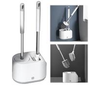 Set WC da parete 2 in 1, manico lungo, nessun angolo morto, pulizia per bagno, doppio uso, WC durevole per una pulizia e un'igiene senza sforzo