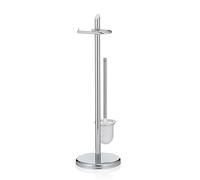 Set WC kela con portarotolo e scopino 73 cm, scopino con portarotolo aperto KEN, metallo lucido