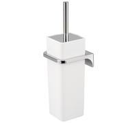 set WC quadrato bremermann SAVONA incl. staffa a muro per l'incollaggio o la foratura & 1 testina di ricambio - in plastica