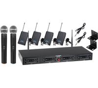 Set Wireless Radio Microfono Senza Fili UHF 2x Gelato Dinamico 4x Lavalier 50M