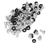 kwmobile Set 50x Dadi Ingabbiati - Viti con Gabbia 50 Pz Filettatura M6 - Dado per Installazione su Rack per Hardware da 10" e 19" - Argento