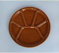 Set x6 Vassoi Piatto Aperitivo in ceramica Vintage Color Coccio Marrone 6pezzi