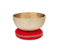 Set XDrum Campana Tibetana Terapeutica Nota G - accordata sulla nota G - per Chakra della gola (Vishuddha) - ca. 19 cm Ø - ca. 1000 g - lega di bronzo fatta a mano in India - con cuscino abbinato