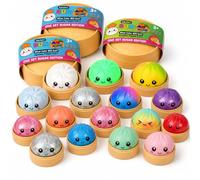 Set XXL Mystery Dumpling Squishy Buns 1, 3, 4 Pezzi - Glitter & Opaco & Glow Colore Sorpresa - 9,5 cm Squeeze Toy con Scatola Steamer - Anti Stress Ball Palla da Impastare Baozi Mochi (1 Pezzo