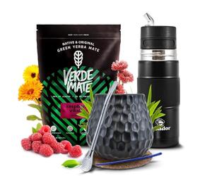Set Yerba Mate - Verde Mate Green Raspberry Vitality 500g + Yerbomos X + calebassa in ceramica & accessori