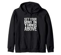 Set Your Mind On Things Above Bibbia Inspirational -------- Felpa con Cappuccio