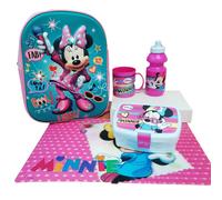 Set Zainetto Scuola 3D Minnie Blu con Luce Led Porta Merenda Borraccia Asilo