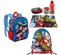 Set Zainetto Scuola Avengers Marvel 3D Asilo Portamerenda Tazza Borraccia Sacca