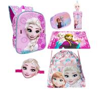 Set Zainetto Scuola Frozen Elsa Disney 3D con Maschera 6pezzi Zaino 3D asilo