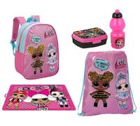 LOL Surprise Glitter Zainetto Zaino Sacchetto con Lacci Portamerenda Borraccia