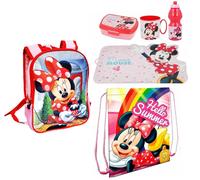 Set Zainetto Scuola Minnie Mouse Disney Glitter Duo 6pezzi Zaino 3D asilo