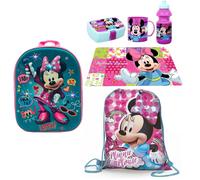 Set Zainetto Scuola Minnie Mouse Led Blu Disney Zaino 3D asilo 6pezzi
