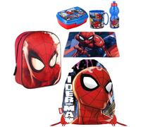 Set Zainetto Scuola Spiderman Icons 3D Asilo Portamerenda Borraccia Sacca
