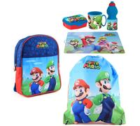 Set Zainetto Scuola Super Mario 6 pezzi Zaino Sacca Sport Portamerenda Scuola