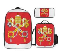 Set Zaino 3 Pezzi Città Del Vaticano Emblema Nazionale Zaini Scolastici Alla Moda Per Ragazze Zaino Casual Con Laptop Per Donne Viaggio