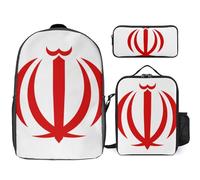 Set Zaino 3 Pezzi Iran Islam Emblema Nazionale Zaini Scolastici Unisex Multifunzionali Per Ragazzi E Ragazze Adolescenti Viaggio