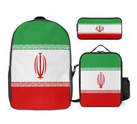 Set Zaino 3 Pezzi L'Iran Bandiera Nazionale Zaini Per Ragazze Con Borsa Pranzo Leggeri Per Scuola Elementare E Media Viaggio