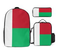 Set Zaino 3 Pezzi Madagascar Bandiera Nazionale Zaini Scolastici Alla Moda Per Ragazze Zaino Casual Con Laptop Per Donne Viaggio