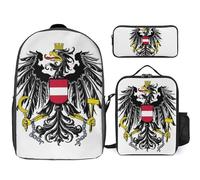 Set Zaino 3 Pezzi Repubblica Austriaca Emblema Nazionale Zaini Per Ragazze Con Borsa Pranzo Leggeri Per Scuola Elementare E Media Viaggio